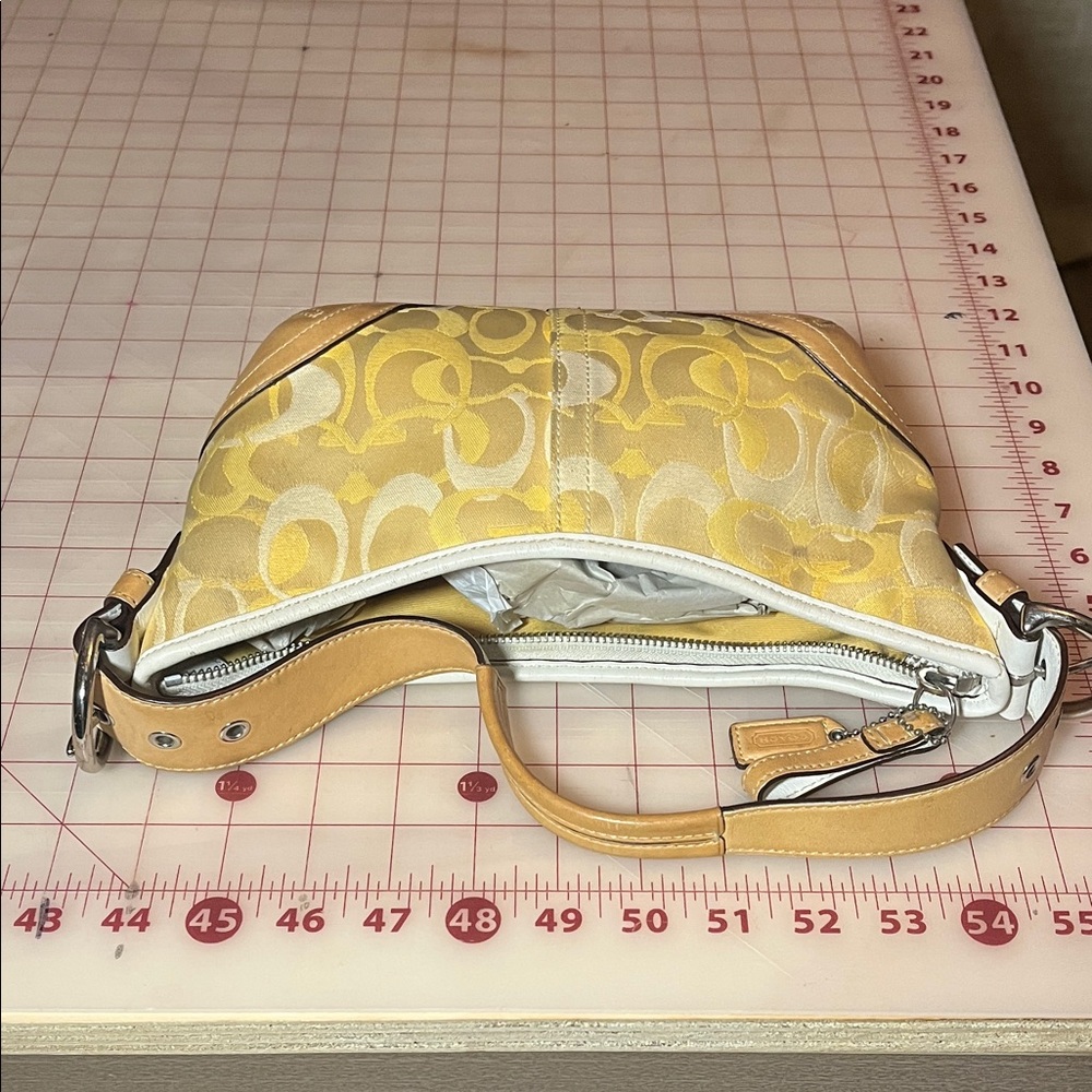 Coach Yellow and Tan Shoulder Bag - Picture 4 of 5